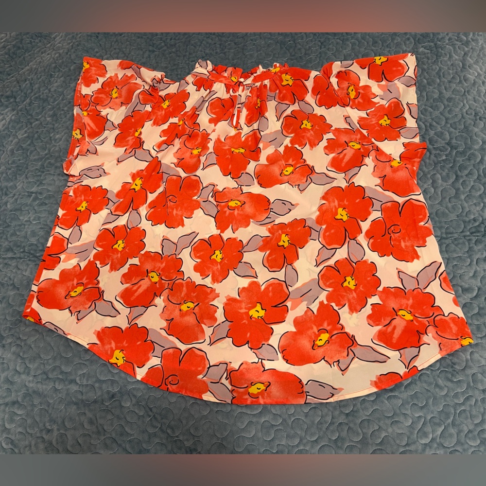 THML Coral Floral Puff-Sleeve Blouse - Picture 10 of 11